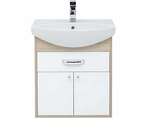 Заказать Тумба с раковиной Aquanet Грейс 60 212653 подвесная Дуб сонома Белая в магазине сантехники Santeh-Crystal.ru