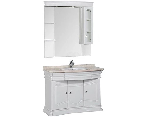 Заказать Зеркало со шкафом Aquanet Греция 110 171544 с подсветкой R Белое Swarovski в магазине сантехники Santeh-Crystal.ru