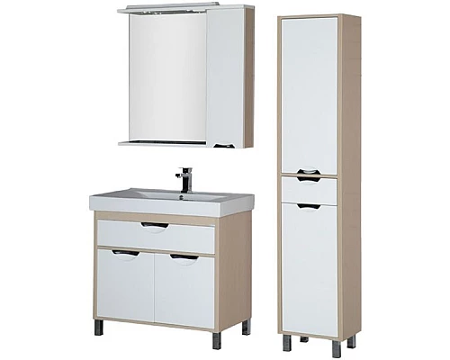 Купить Зеркало со шкафом Aquanet Гретта 90 173987 с подсветкой R Дуб светлый в магазине сантехники Santeh-Crystal.ru