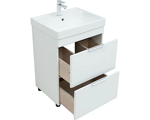 Приобрести Тумба под раковину Aquanet Ирис new 60 310152 Белая глянцевая в магазине сантехники Santeh-Crystal.ru