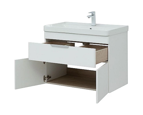 Купить Тумба под раковину Aquanet Ирис new 80 310150 подвесная Белая глянцевая в магазине сантехники Santeh-Crystal.ru