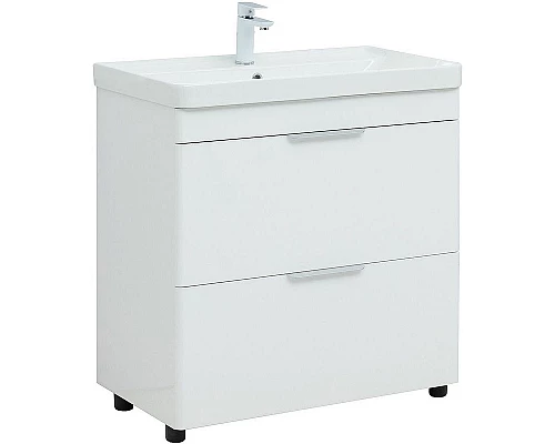 Заказать Тумба под раковину Aquanet Ирис new 80 310154 Белая глянцевая в магазине сантехники Santeh-Crystal.ru