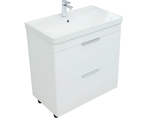 Заказать Тумба под раковину Aquanet Ирис new 80 310154 Белая глянцевая в магазине сантехники Santeh-Crystal.ru