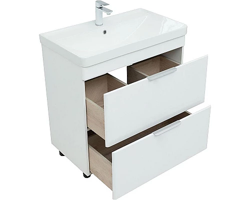 Заказать Тумба под раковину Aquanet Ирис new 80 310154 Белая глянцевая в магазине сантехники Santeh-Crystal.ru