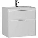 Тумба под раковину Aquanet Латина 70 180032 подвесная 2 ящика Белая