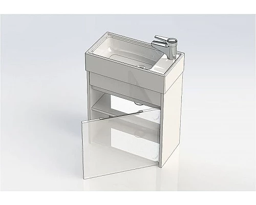 Заказать Тумба с раковиной Aquanet Лидс 50 213042 подвесная Эвкалипт мистери в магазине сантехники Santeh-Crystal.ru