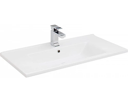 Купить Тумба с раковиной Aquanet Модена 100 212664 подвесная Белый глянец в магазине сантехники Santeh-Crystal.ru