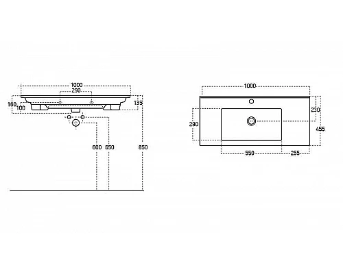Купить Тумба с раковиной Aquanet Модена 100 212664 подвесная Белый глянец в магазине сантехники Santeh-Crystal.ru