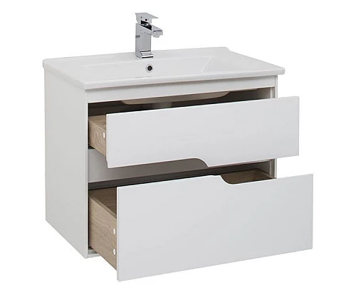 Приобрести Тумба с раковиной Aquanet Модена 75 212662 подвесная Белый глянец в магазине сантехники Santeh-Crystal.ru