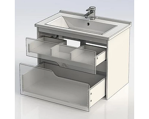 Приобрести Тумба с раковиной Aquanet Модена 75 212662 подвесная Белый глянец в магазине сантехники Santeh-Crystal.ru