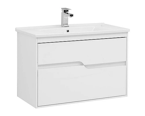 Заказать Тумба с раковиной Aquanet Модена 85 212663 подвесная Белый глянец в магазине сантехники Santeh-Crystal.ru