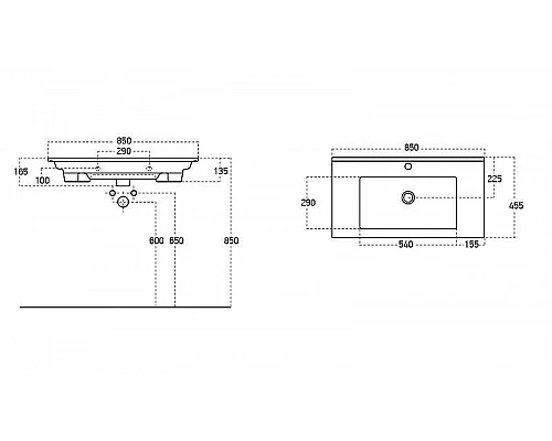 Заказать Тумба с раковиной Aquanet Модена 85 212663 подвесная Белый глянец в магазине сантехники Santeh-Crystal.ru