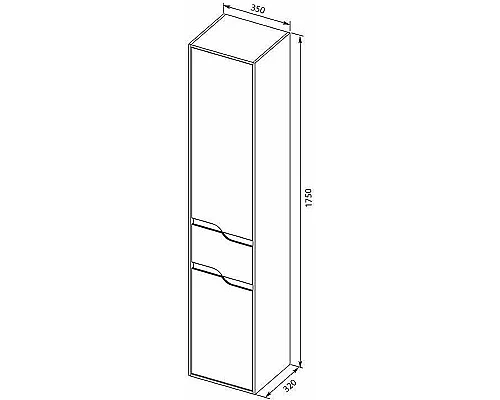 Заказать Шкаф пенал Aquanet Модена 35 R 196967 подвесной Белый в магазине сантехники Santeh-Crystal.ru