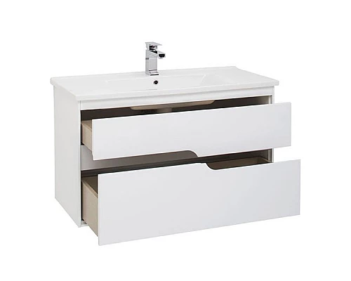 Заказать Тумба под раковину Aquanet Модена 100 198489 подвесная Белый глянец в магазине сантехники Santeh-Crystal.ru