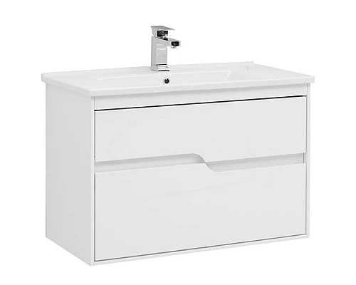 Заказать Тумба под раковину Aquanet Модена 85 196965 подвесная Белый глянец в магазине сантехники Santeh-Crystal.ru