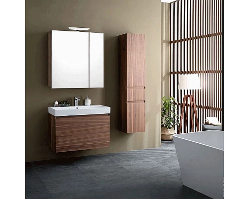 Купить Комплект мебели для ванной Aquanet Нью-Йорк 85 211661 подвесной Шпон Орех в магазине сантехники Santeh-Crystal.ru