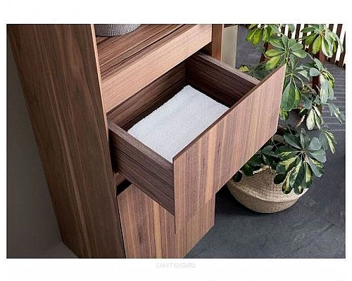 Заказать Шкаф пенал Aquanet Нью-Йорк 35 R 203956 подвесной Орех в магазине сантехники Santeh-Crystal.ru