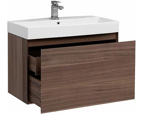 Заказать Тумба с раковиной Aquanet Нью-Йорк 85 213936 подвесная Орех в магазине сантехники Santeh-Crystal.ru