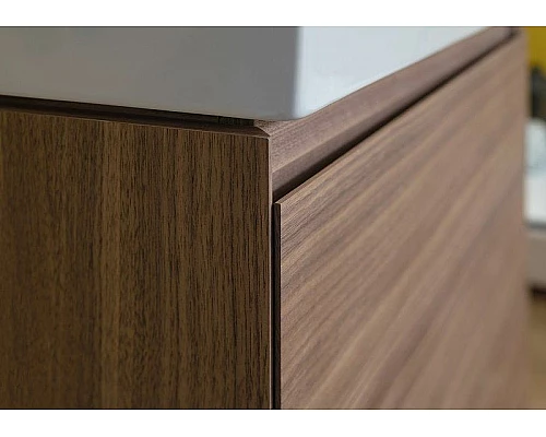 Заказать Тумба с раковиной Aquanet Нью-Йорк 85 213936 подвесная Орех в магазине сантехники Santeh-Crystal.ru