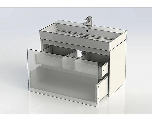 Заказать Тумба с раковиной Aquanet Нью-Йорк 85 213936 подвесная Орех в магазине сантехники Santeh-Crystal.ru