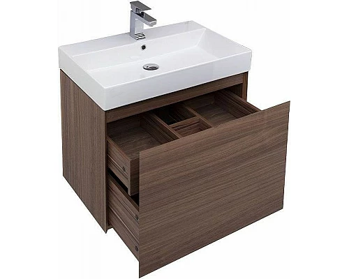 Купить Тумба с раковиной Aquanet Нью-Йорк 70 213935 подвесная Орех в магазине сантехники Santeh-Crystal.ru