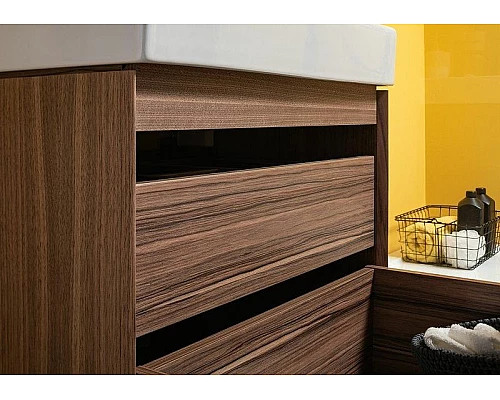 Купить Тумба с раковиной Aquanet Нью-Йорк 70 213935 подвесная Орех в магазине сантехники Santeh-Crystal.ru