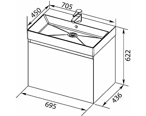 Купить Тумба с раковиной Aquanet Нью-Йорк 70 213935 подвесная Орех в магазине сантехники Santeh-Crystal.ru