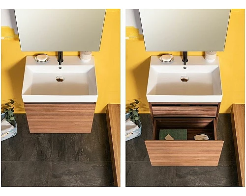 Приобрести Тумба под раковину Aquanet Нью-Йорк 60 203945 подвесная Орех в магазине сантехники Santeh-Crystal.ru