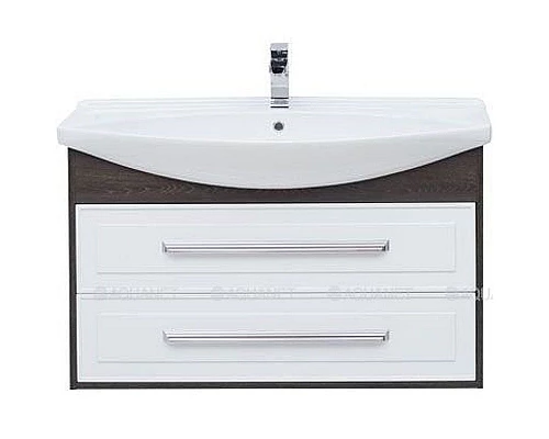 Приобрести Тумба под раковину Aquanet Остин 105 201731 подвесная Белый глянец Дуб кантербери в магазине сантехники Santeh-Crystal.ru