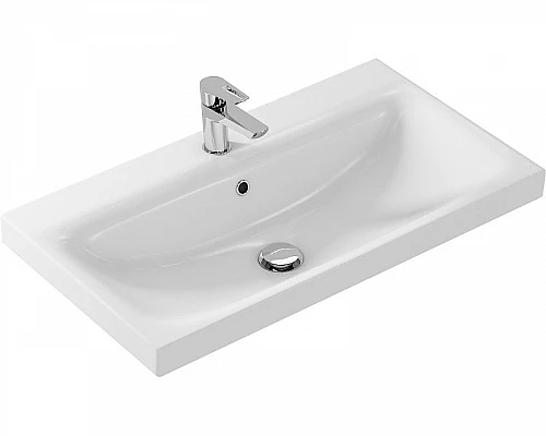 Купить Тумба с раковиной Aquanet Палермо (Moduo) 80 273123 подвесная Белый глянец в магазине сантехники Santeh-Crystal.ru