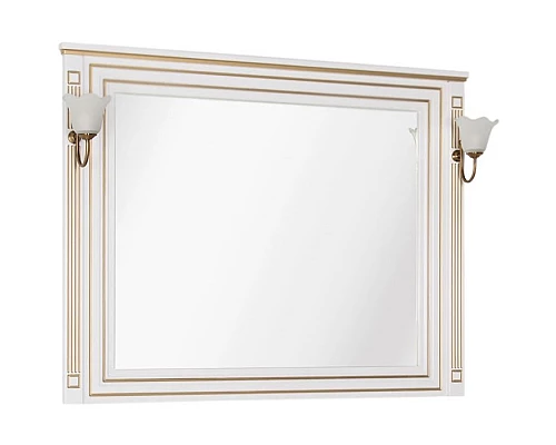 Приобрести Зеркало Aquanet Паола 120 186105 Белое золото в магазине сантехники Santeh-Crystal.ru