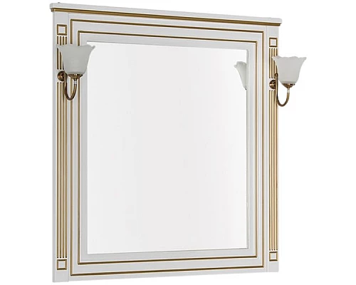 Купить Зеркало Aquanet Паола 90 186108 Белое золото в магазине сантехники Santeh-Crystal.ru