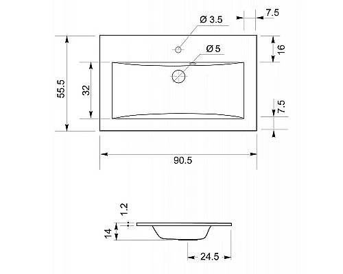 Заказать Тумба с раковиной Aquanet Паола 90 213016 Белая в магазине сантехники Santeh-Crystal.ru