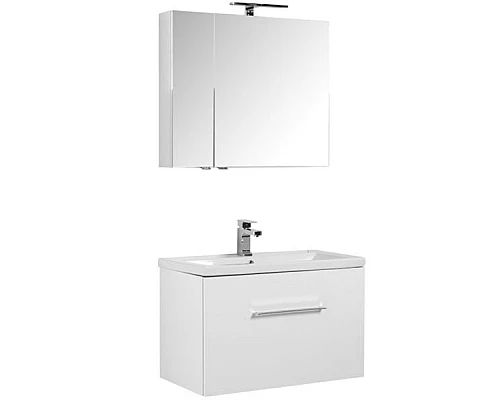 Приобрести Комплект мебели для ванной Aquanet Порто 80 196677 подвесной Белый в магазине сантехники Santeh-Crystal.ru
