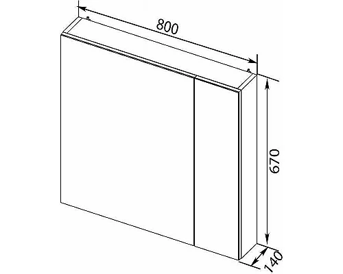 Заказать Зеркальный шкаф Aquanet Порто 80 R 195728 Белый в магазине сантехники Santeh-Crystal.ru