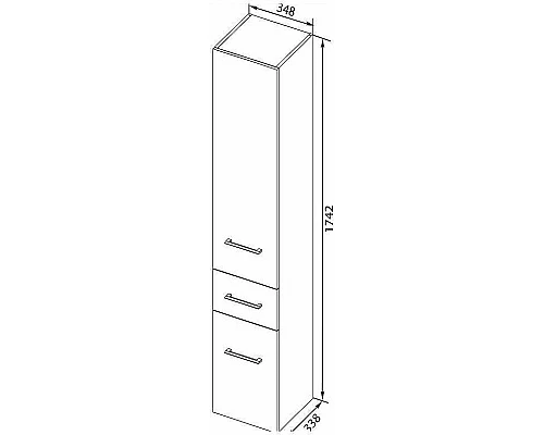 Заказать Шкаф пенал Aquanet Порто 35 R 195732 подвесной Белый в магазине сантехники Santeh-Crystal.ru
