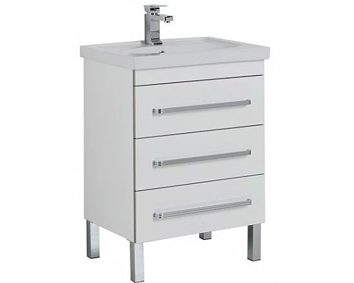 Приобрести Тумба под раковину Aquanet Сиена 70 189225 с 3 ящиками Белая в магазине сантехники Santeh-Crystal.ru