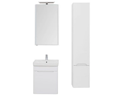 Купить Тумба с раковиной Aquanet София 50 212585 подвесная Белый глянец в магазине сантехники Santeh-Crystal.ru