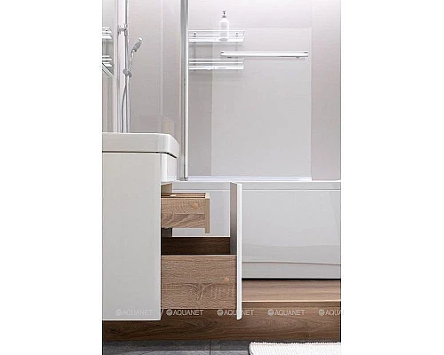 Купить Тумба с раковиной Aquanet София 50 212585 подвесная Белый глянец в магазине сантехники Santeh-Crystal.ru