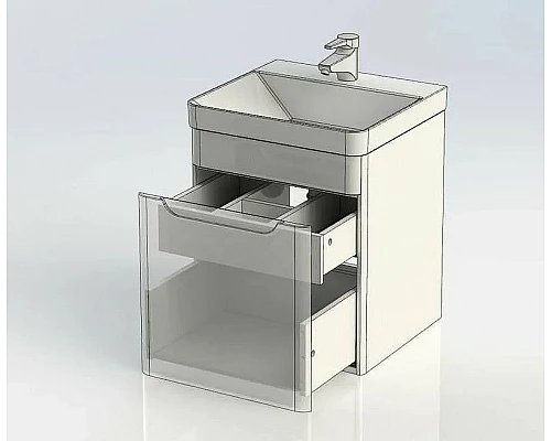 Купить Тумба с раковиной Aquanet София 50 212585 подвесная Белый глянец в магазине сантехники Santeh-Crystal.ru