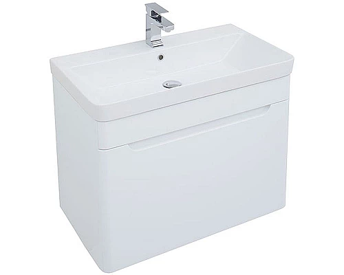 Заказать Тумба с раковиной Aquanet София 80 212587 подвесная Белый глянец в магазине сантехники Santeh-Crystal.ru