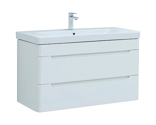Приобрести Тумба под раковину Aquanet София 100 274116 подвесная Белый глянец в магазине сантехники Santeh-Crystal.ru