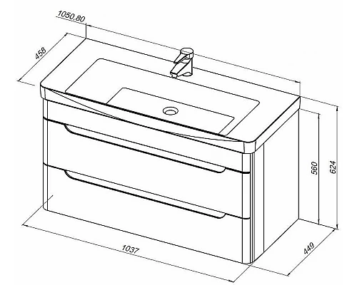 Приобрести Тумба под раковину Aquanet София 100 274116 подвесная Белый глянец в магазине сантехники Santeh-Crystal.ru