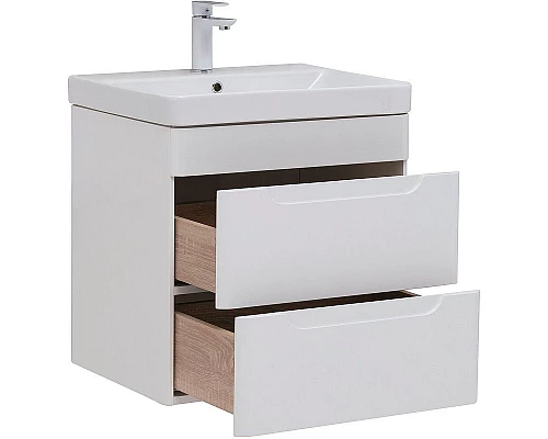 Купить Тумба под раковину Aquanet София 60 288905 подвесная Белый глянец в магазине сантехники Santeh-Crystal.ru