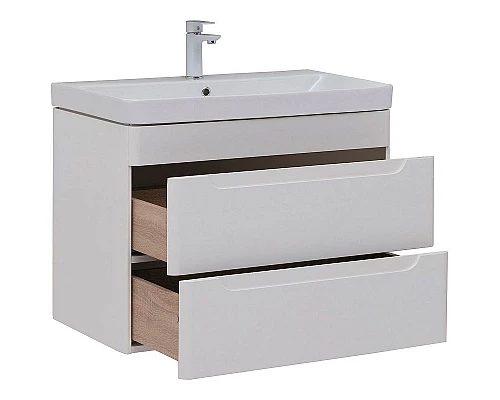 Купить Тумба под раковину Aquanet София 80 274002 подвесная Белый глянец в магазине сантехники Santeh-Crystal.ru