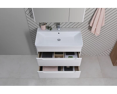 Купить Тумба под раковину Aquanet София 80 274002 подвесная Белый глянец в магазине сантехники Santeh-Crystal.ru