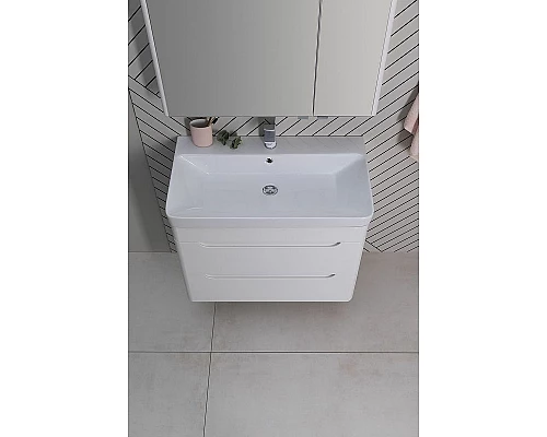 Купить Тумба под раковину Aquanet София 80 274002 подвесная Белый глянец в магазине сантехники Santeh-Crystal.ru