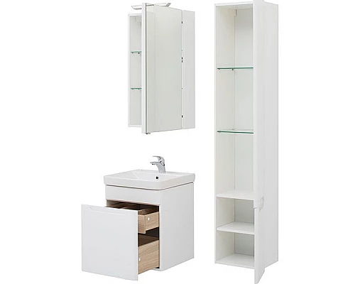 Купить Тумба под раковину Aquanet София 50 201745 подвесная Белый глянец в магазине сантехники Santeh-Crystal.ru