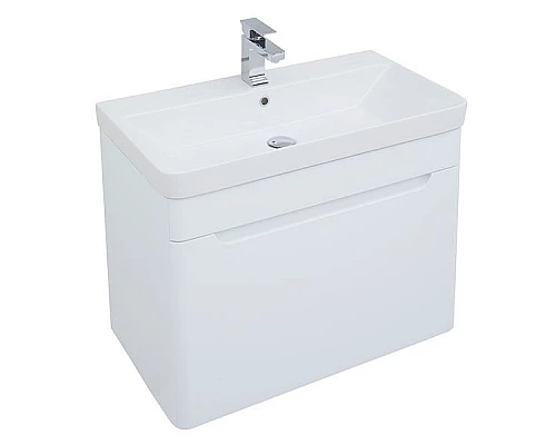 Заказать Тумба под раковину Aquanet София 80 199869 подвесная Белый глянец в магазине сантехники Santeh-Crystal.ru