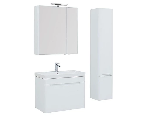 Заказать Тумба под раковину Aquanet София 80 199869 подвесная Белый глянец в магазине сантехники Santeh-Crystal.ru